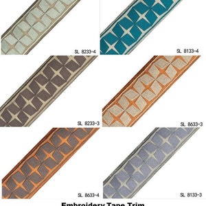 Decorative Fabric trim for Curtains, Greek Key Fabric Curtain Trim, upscale designer Curtain Embodiary Fretwork Fabric Trim