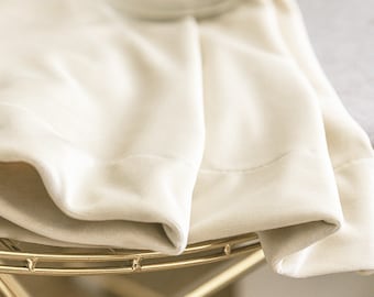 Pair of Ivory Velvet Curtains, Light Biege Silky Velvet Curtains, Living Room Velvet Curtains, Custom Curtains