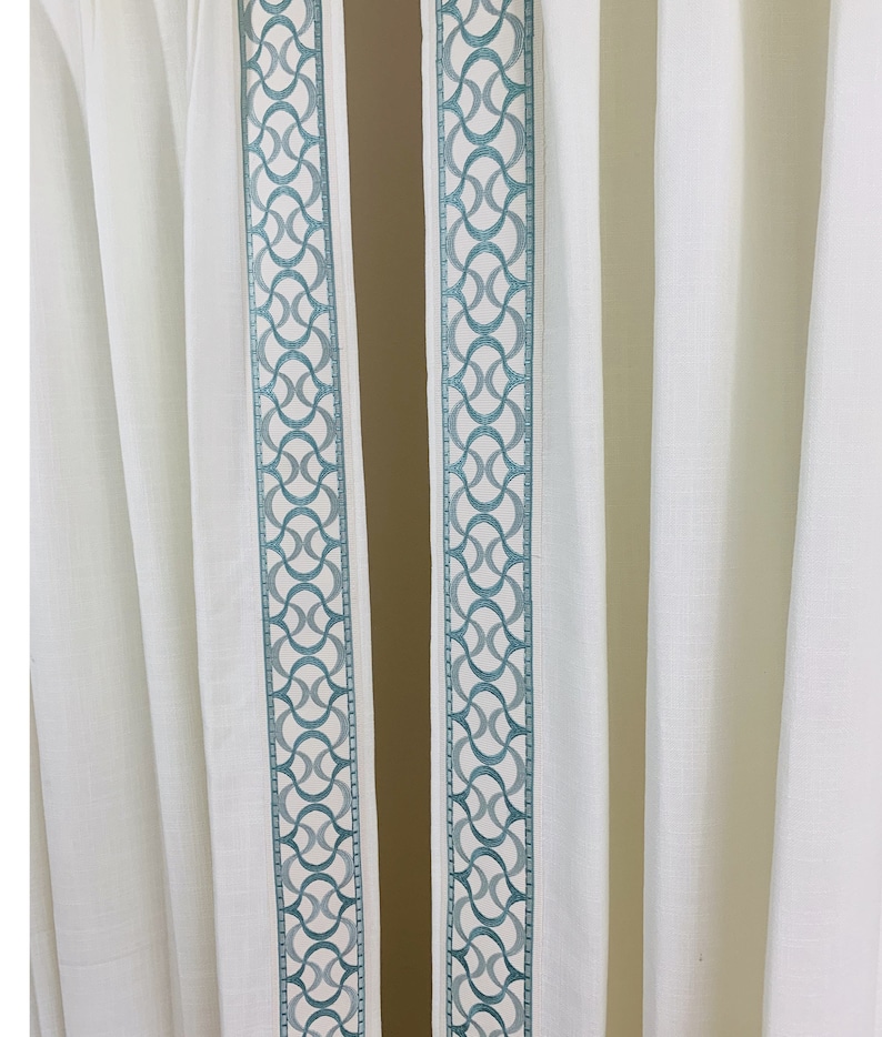 Curtains with Decorative Trims Custom Draperies with Border Etsy Italia