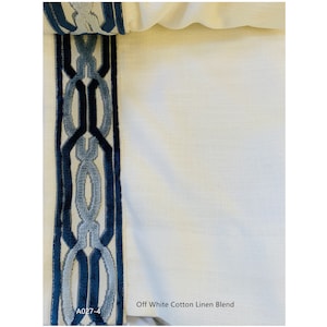 Curtains with Ribbon Trims, Custom Draperies with Border Trim, Made to Fit, Many Colors / Trims to Choose From.