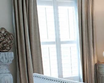 window curtain panels, linen curtains, custom curtains, custom drapes, shabby chic curtains, 2 panels, high quality curtains, 100% Linen