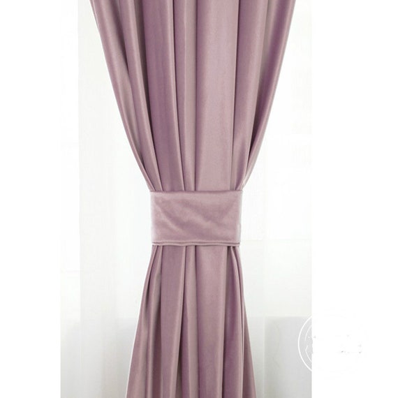 Pair Of Lilac Purple Velvet Curtains Bedroom Velvet Curtains Etsy