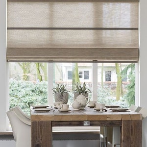 Roman Shades Custom Size with Lining, Roman Blinds, Linen, Flax, Velvet, Linen Blend, 100 Fabric Choices,Easy to Install Hardware Included image 5