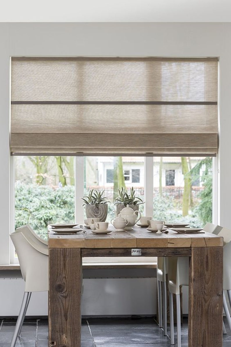 Roman Shades Custom Size with Lining, Roman Blinds, Linen, Flax, Velvet, Linen Blend, 100 Fabric Choices,Easy to Install Hardware Included image 5