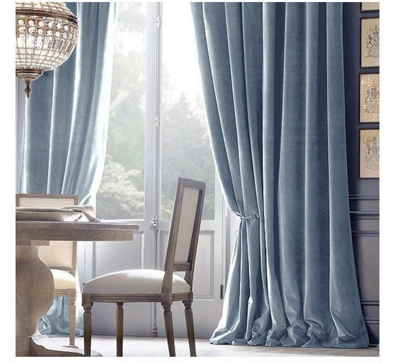 light blue curtains for living room