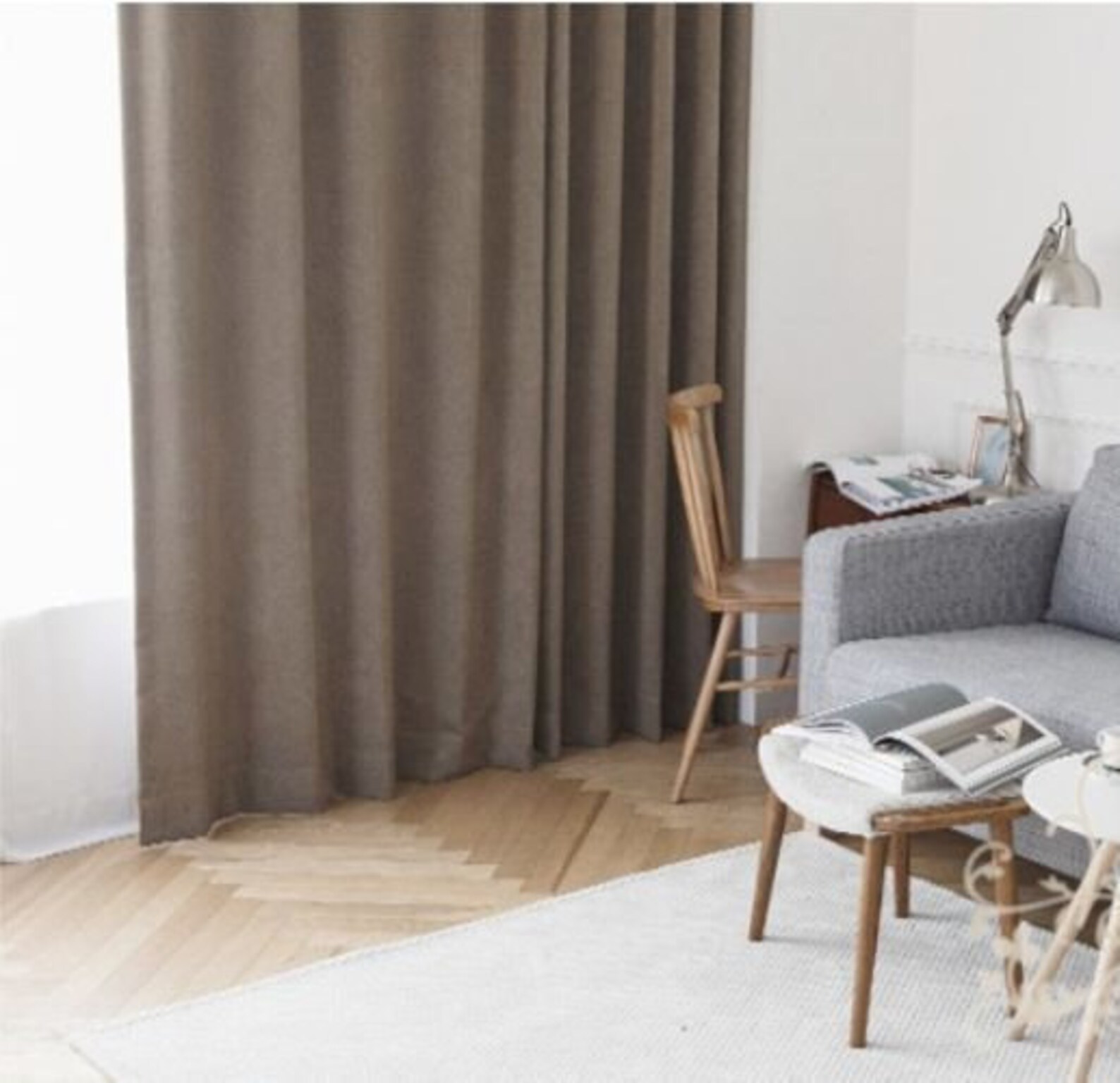 Pair of Grey Brown Curtain Panels Custom Curtains Custom Etsy