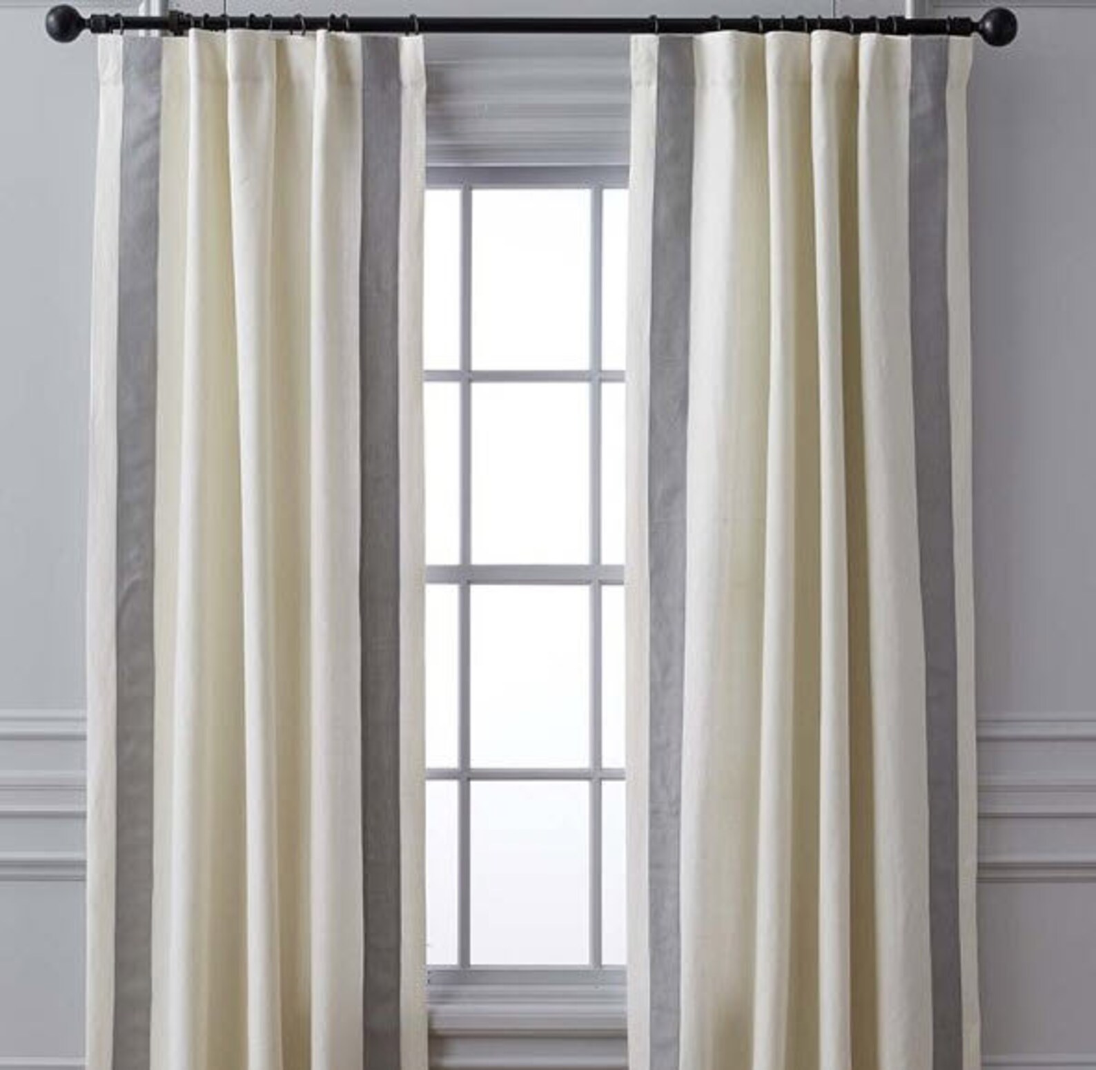 Curtains With Ribbon Trims, Custom Draperies With Border Trim, Made to ...