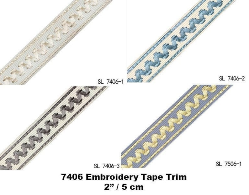 Decorative Fabric Trim for Curtains, Greek Key Upholstery Fabric Curtain Trim, upscale designer Curtain Trim Embodiary image 5