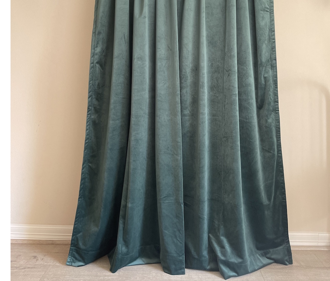 Hunter Green Velvet Shower Curtain, Custom Made to Fit, Waterproof