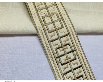 Decorative Fabric Trim for Curtains, Embroidery Decorative Trim, 3.5" wide, 9cm wide, 040-3