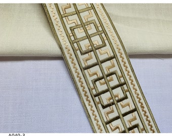 Dekorative Stoffbordüre für Vorhänge, Stickerei Zierborte, 9cm breit