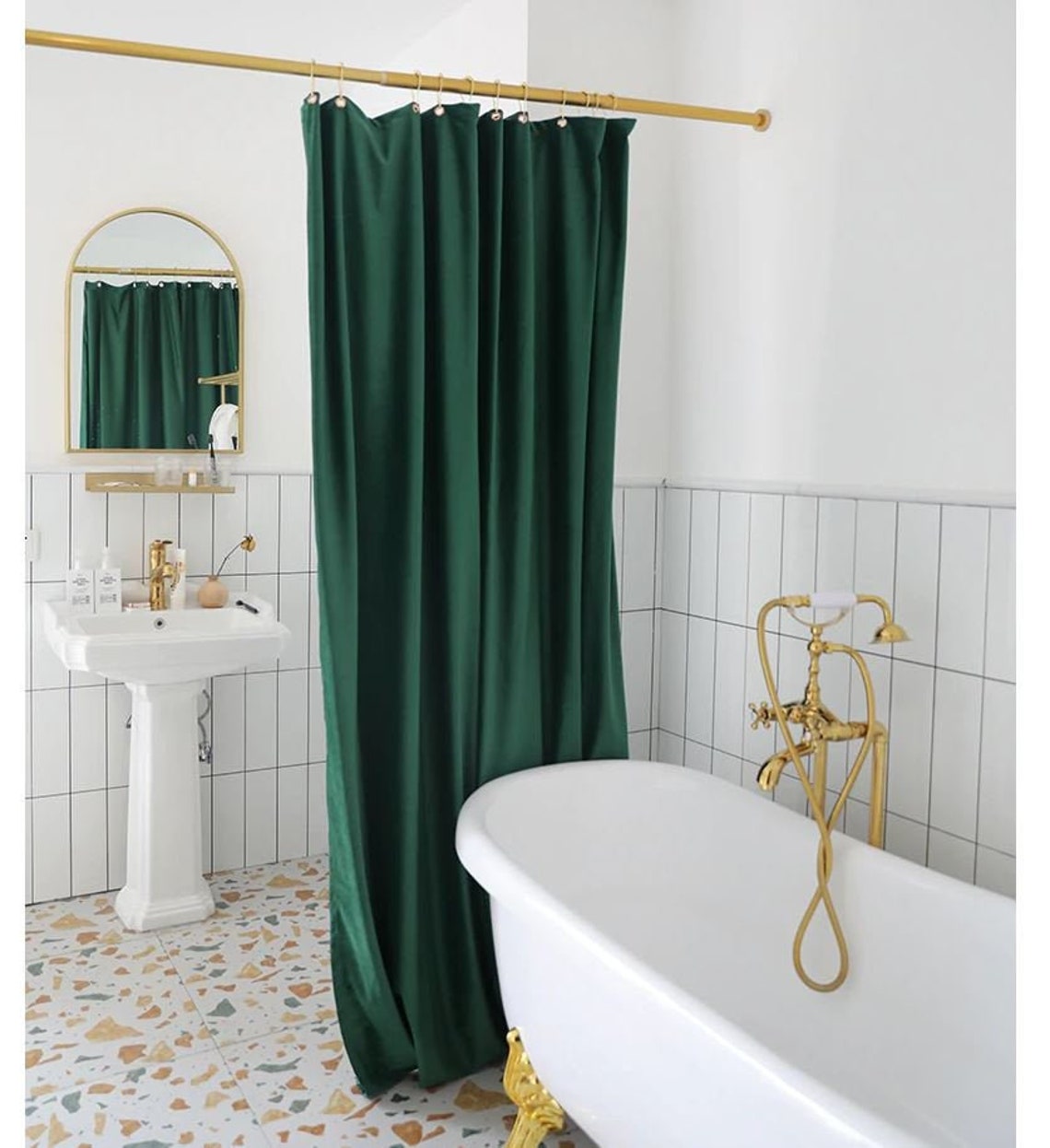 Velvet Shower Curtain Custom Made to Fit Waterproof Liner - Etsy