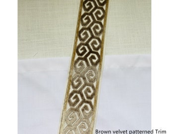 Brown Velvet Trim with Raised Velvet 3.5" wide, limited quantity