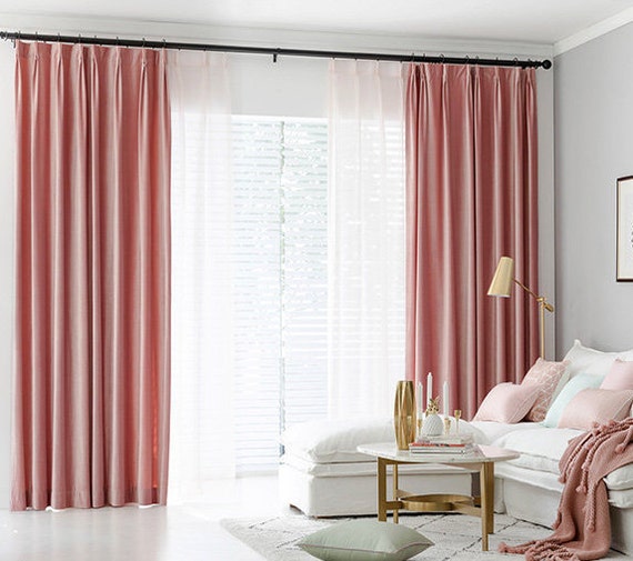 dusty rose lace curtains