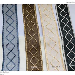 Decorative Fabric Trim for Curtains, Embroidery Decorative Trim, 2 3/4" wide, 7cm wide, 68A-16