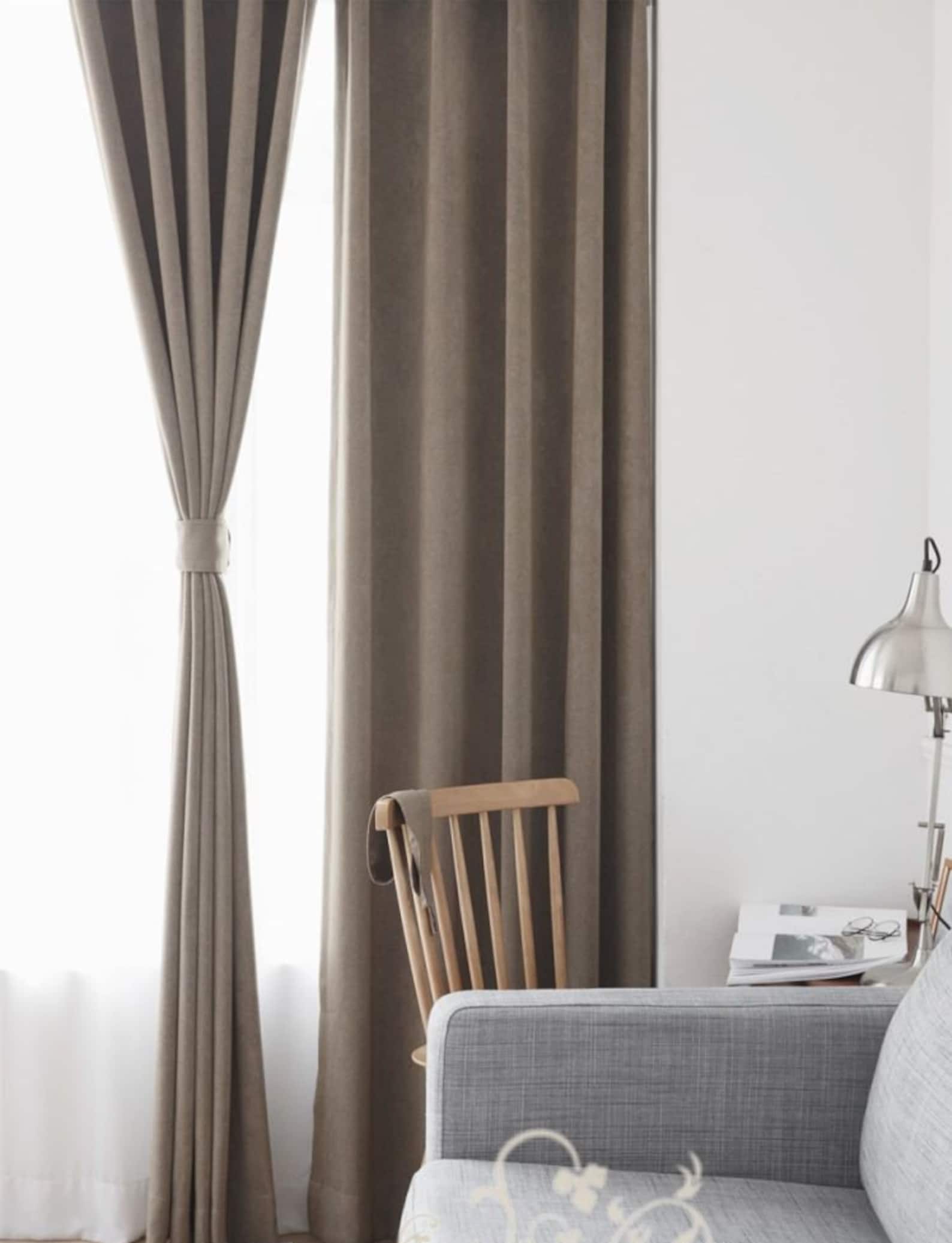 Pair of Grey Brown Curtain Panels Custom Curtains Custom - Etsy