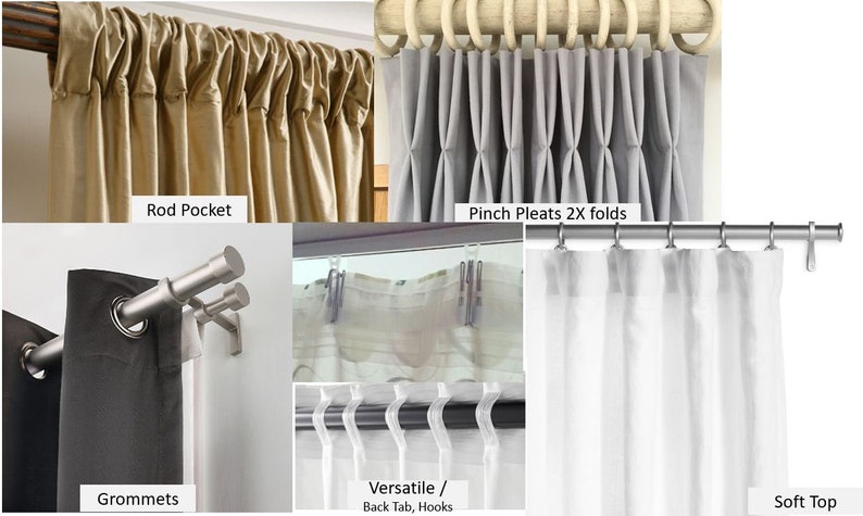 White Curtain Panels, White drapes, Custom Curtains, Off White Curtains, Cream White Linen Blend Heavy Weight, 50% Blackout, Extra Long image 9