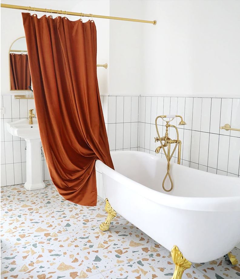 TIYAANDSY YLATY581 - Tenda da doccia in alpaca per il bagno