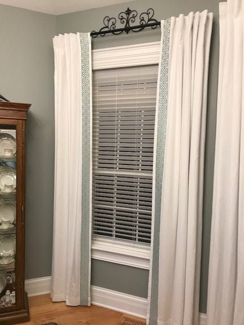 Curtains With Ribbon Trims Custom Draperies With Border Trim Etsy