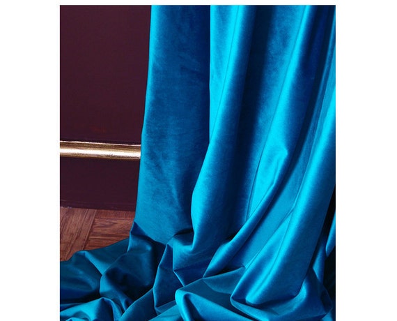 Pair Of Royal Blue Velvet Curtains Bedroom Velvet Curtains Etsy
