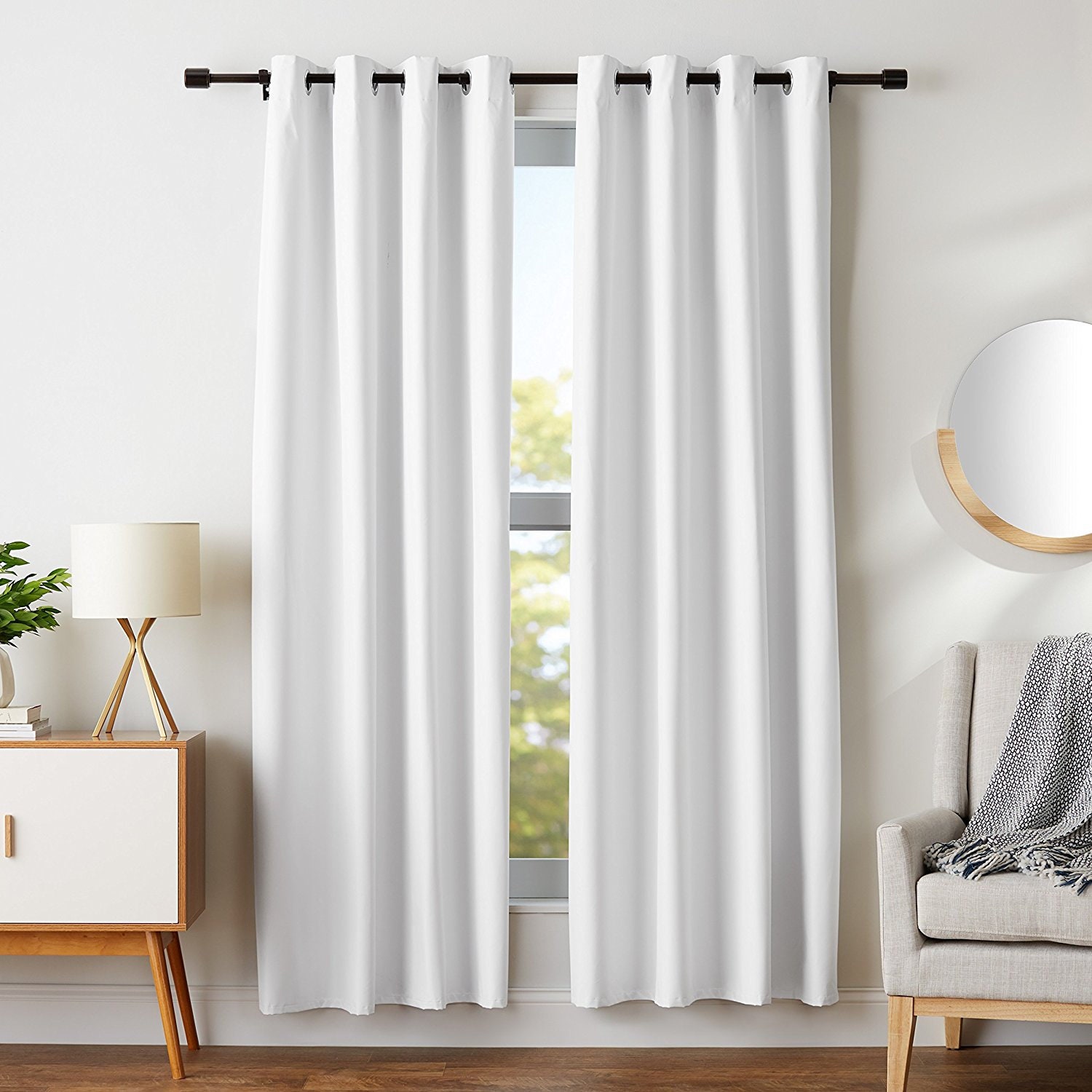 Par de cortinas blancas 100% cortinas personalizadas con aislamiento  térmico totalmente opacas, eficiencia energética, oscuridad total, cortinas  de bloqueo UV -  México