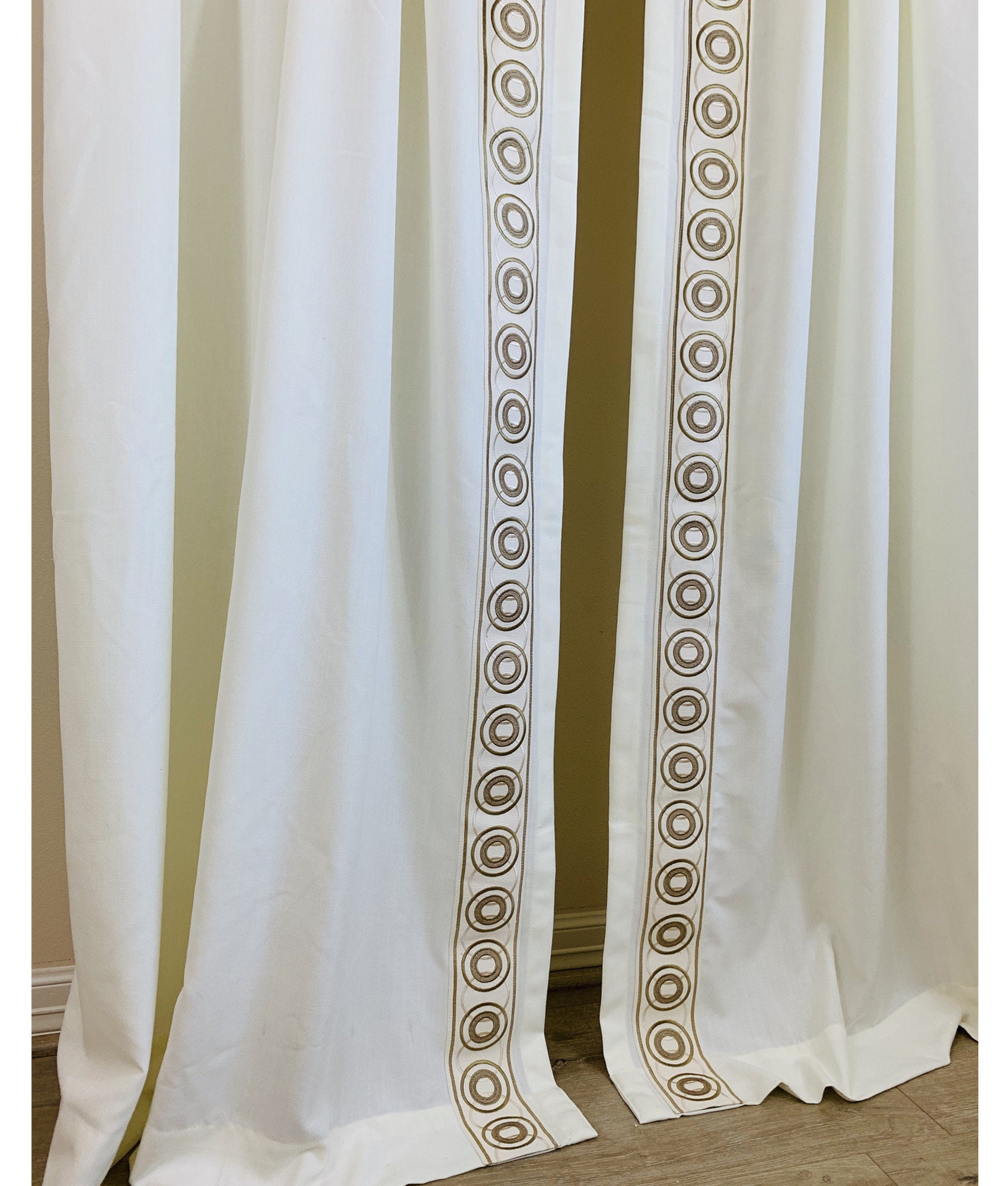 Custom Curtains and Drapes with Velvet Ribbon Trim I Spiffy Spools