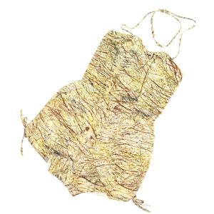 Vintage 1950s Patterned Cotton Pin Up Playsuit  Swimming Costume Swimsuit Beachwear