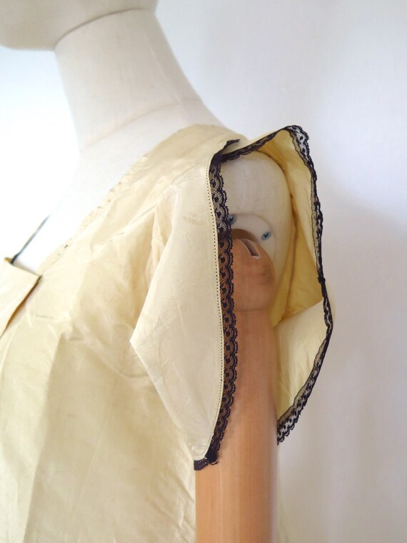 Antique Edwardian 1900s 1910s Cream Silk? Taffeta… - image 3