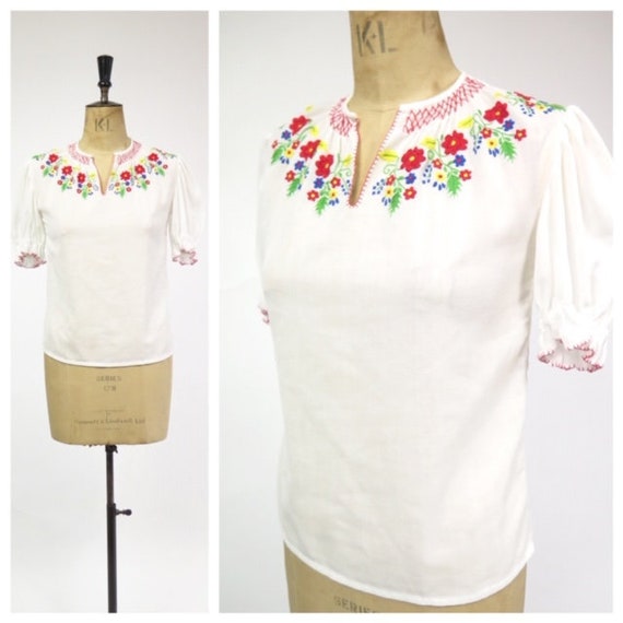 Original Vintage 1970s Hungarian Hand Embroidered