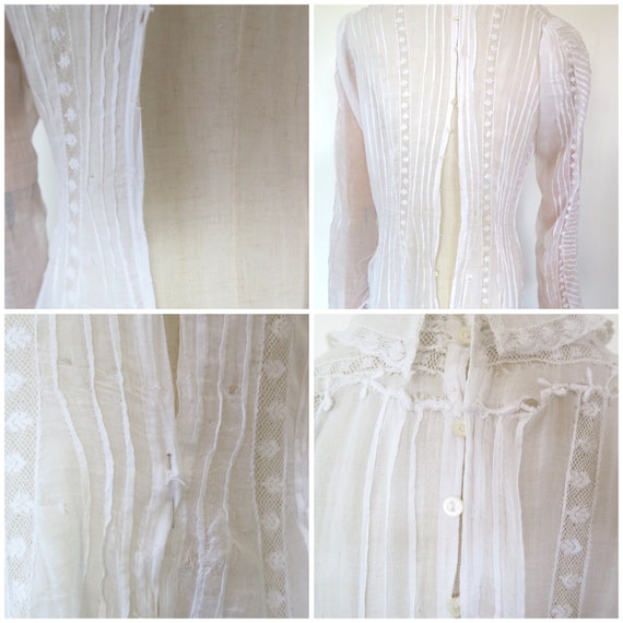 Antique 1910s Edwardian English White Cotton Lace… - image 9