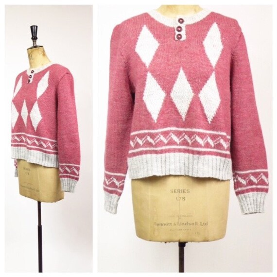 Original Vintage 1960s Does The 40s Raspberry And