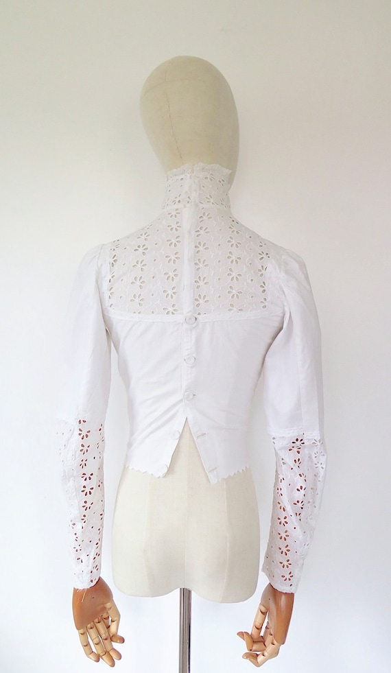 Antique 1900s 1910s Victorian White Embroidered C… - image 4