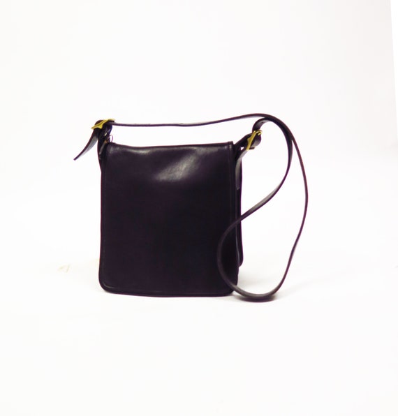 1990s Coach Black Leather Satchel Cross Body Handb