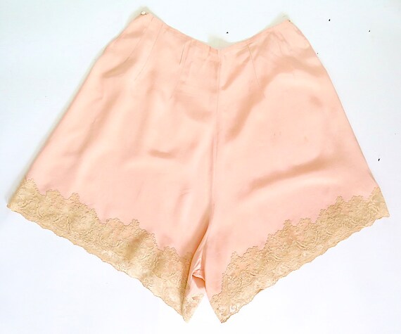 Vintage 1920s 1930s Deco Pink Silk Lace Hand Sewn… - image 3