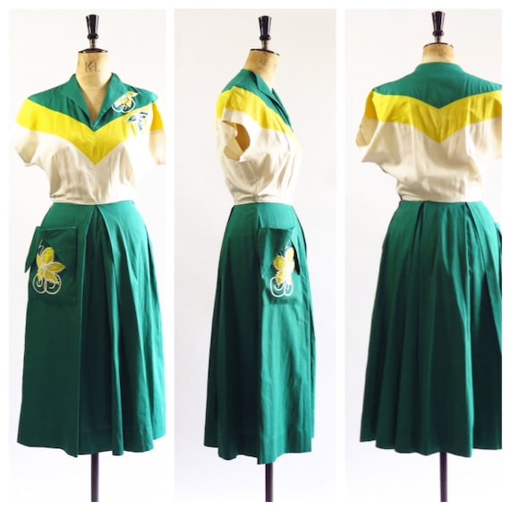 1950s Swing Dress With Oversized Pocket