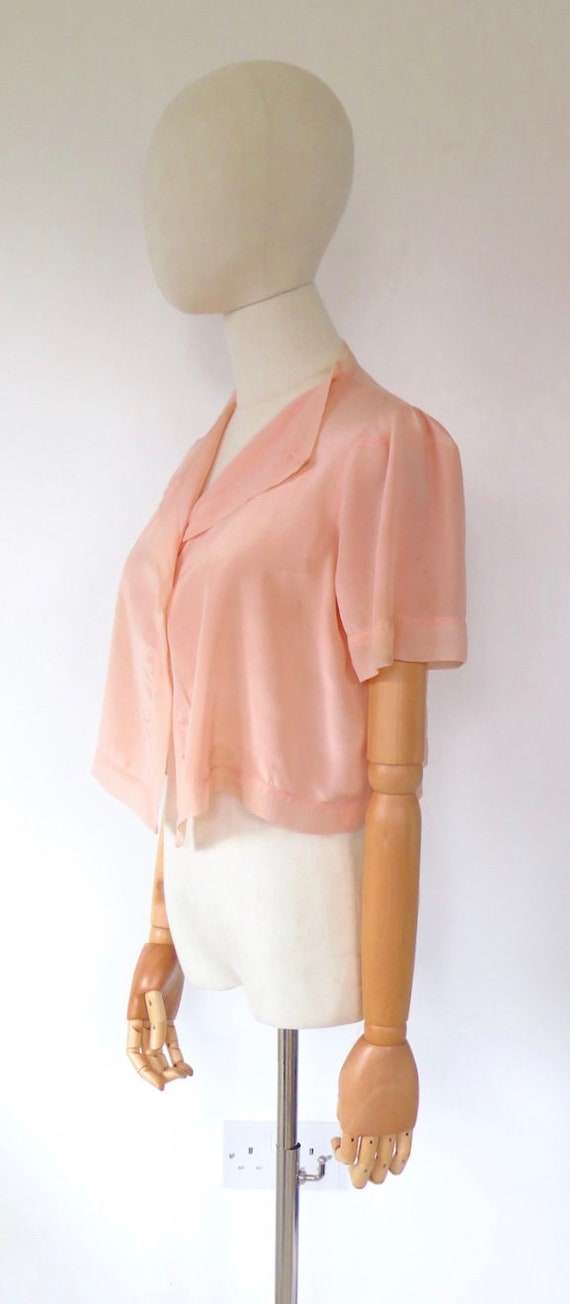 1940s Exceptional Pink & Netting Top main image 1