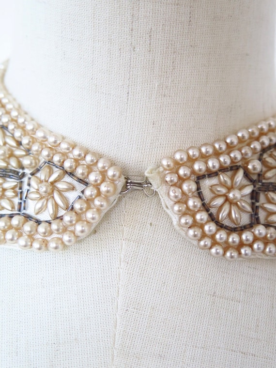 Vintage 1940s 1950s Made In Japan Ecru Faux Beads… - image 4