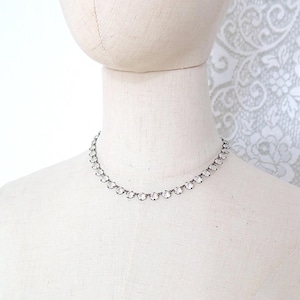 Antique Art Deco 1930s Riviere Clear Facetted Paste Czech Glass Costume Dress Necklace Jewellery
