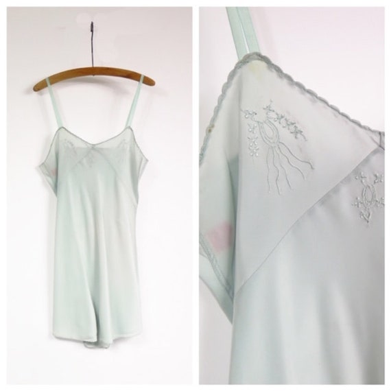 Original Vintage 1940s Dusky Mint Romper Playsuit