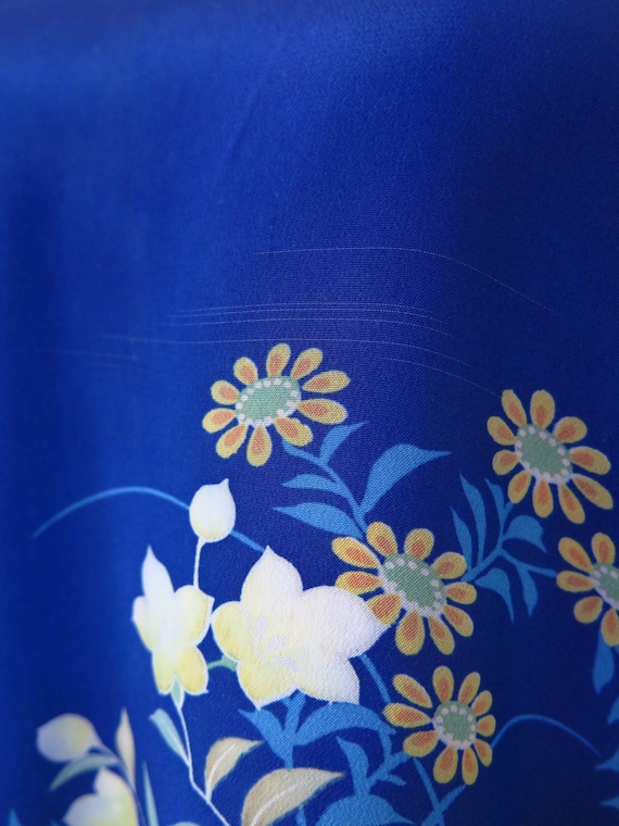 Vintage 1920s 1930s Deco Blue Floral Sleeveless L… - image 7
