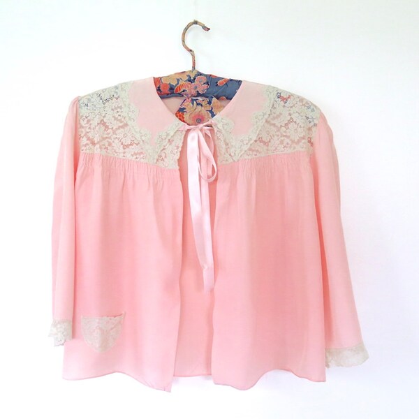 Satin Bed Jacket Etsy UK