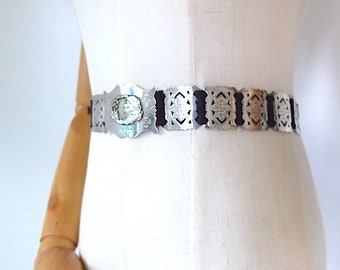 Antique Art Nouveau Arthur Johnson Smith 1907 Birmingham Sterling Silver Chatelaine Nurses Belt
