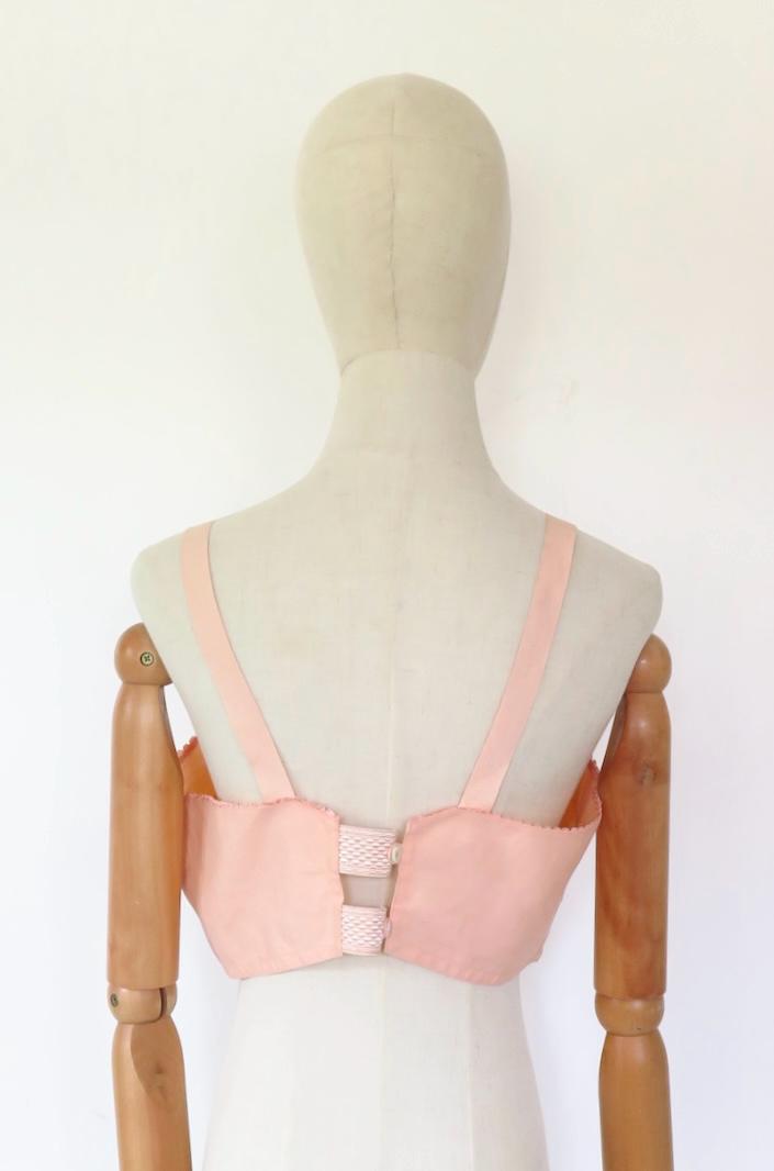 トップス 1930-1940s French bra top 1930-1940s French bra top Vintage 1930s 1940s French Pink Cotton