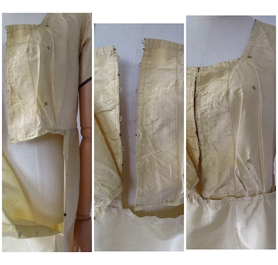 Antique Edwardian 1900s 1910s Cream Silk? Taffeta… - image 8