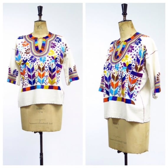 RARE Vintage Hand Embroidered Guatemalan Peasant B