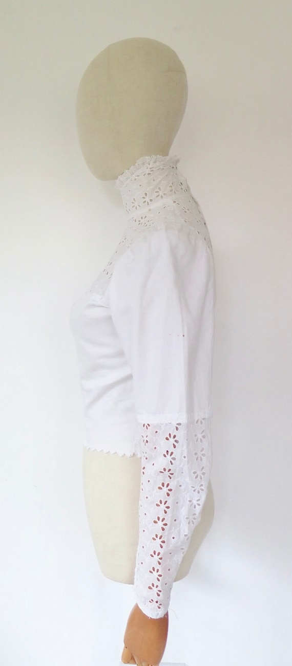 Antique 1900s 1910s Victorian White Embroidered C… - image 3