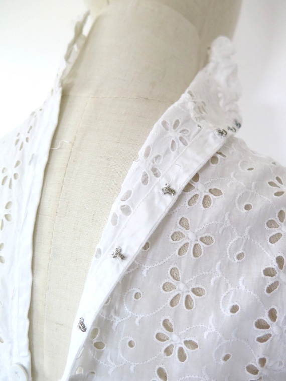 Antique 1900s 1910s Victorian White Embroidered C… - image 6