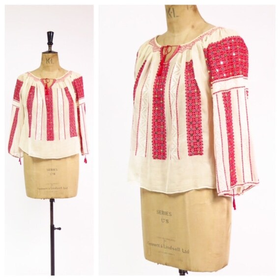 Original Vintage 1930s 1940s Hand Embroidered Shee