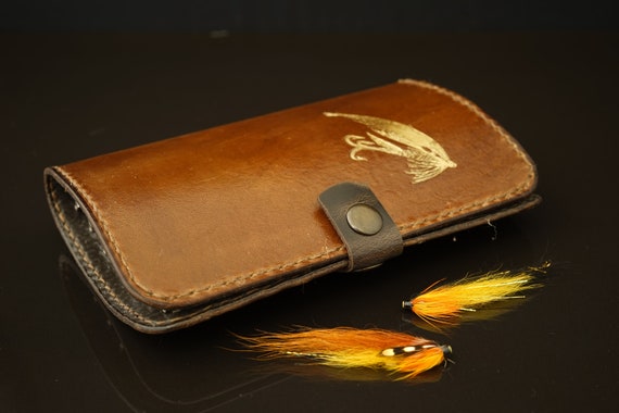 Tube Flies Fly Wallet. Original Handmade Leather Fly Fishing Accessories.  MADE TO ORDER. Medium Size. -  Norway