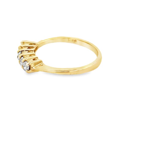 14kt yellow solid gold diamond ring - image 3